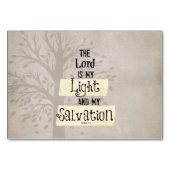 聖書の節:主は私の光であり、私の光である テーブルナンバー (正面)