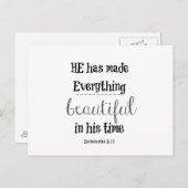 聖書の節：彼は全てを美しくした ポストカード (正面/裏面)