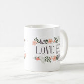 聖書の節:昨日、今日、永遠に愛 コーヒーマグカップ (正面右)