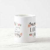 聖書の節:昨日、今日、永遠に愛 コーヒーマグカップ (中央)