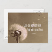 聖書の節:神は彼女の内にあり、彼女は秋しない ポストカード (正面/裏面)