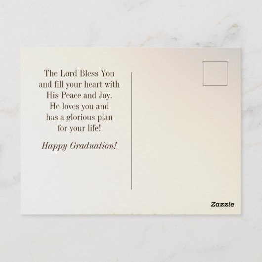 聖書の節"私は私が持っている計画を知っている"卒業 ポストカード (裏面)