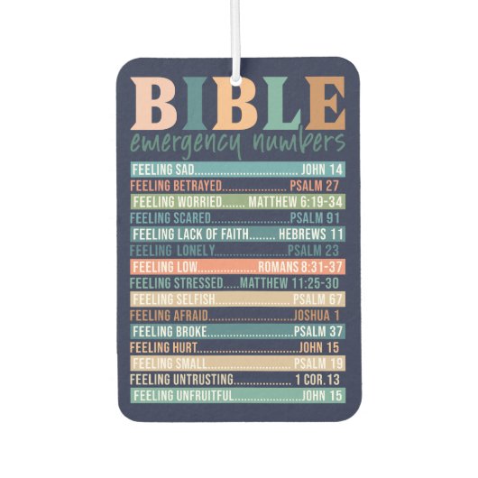 聖書の緊急番号の節 カーエアーフレッシュナー (正面)