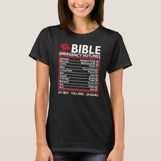 聖書の緊急番号キリスト教の聖書&イエス Tシャツ (正面)