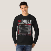 聖書の緊急番号 – おもしろい Christian Bible & Tシャツ (正面フル)