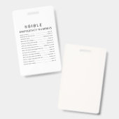 聖書の緊急番号 バッジ (正面＆裏面)