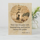 聖書の美しいグリーティングカードに100:4のPsalm シーズンカード (スタンド正面)