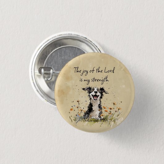 聖書の聖なる書物、 経典勇気付けられる主の喜び 缶バッジ (正面&裏面)