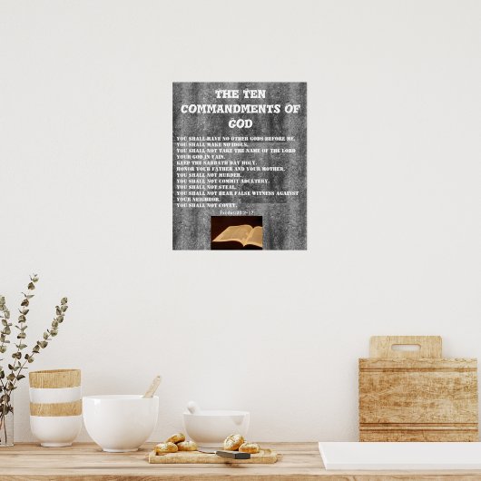聖書の聖なる書物、 経典神10戒の壁のポスター ポスター (キッチン)