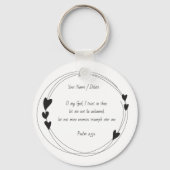 聖書の聖なる書物、 経典詩篇25:2神の祈りの言葉への信頼 キーホルダー (正面)