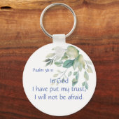 聖書の聖なる書物、 経典詩篇56:11恐れてはいけない引用文 キーホルダー (正面)
