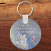 聖書の聖なる書物、 経典詩篇56:11恐れてはいけない引用文 キーホルダー (正面)