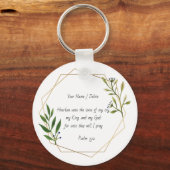 聖書の聖なる書物、 経典詩篇5-2神の形見への祈りの言葉 キーホルダー (正面)