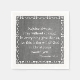 聖書の聖なる書物、 経典賛美- 1テサロニケ5:16-18 スタンダードカクテルナプキン