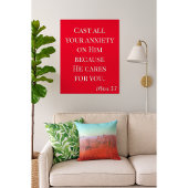 聖書の聖句があなたの不安を投げ赤と白る ポスター