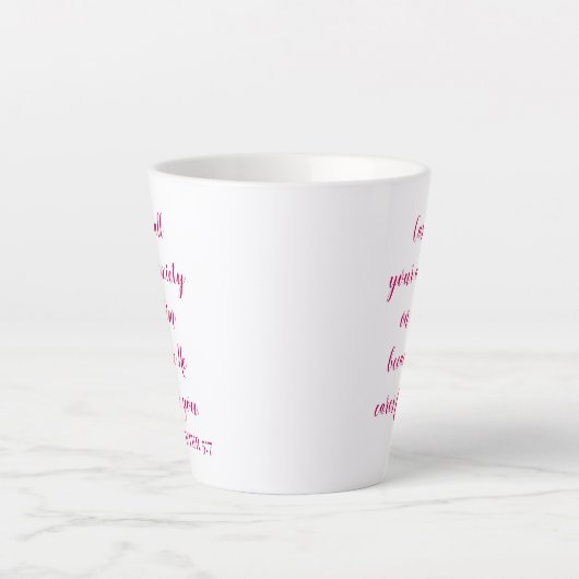 聖書の聖句が彼にあなたの不安を投げ掛ける カフェラテマグ (正面)