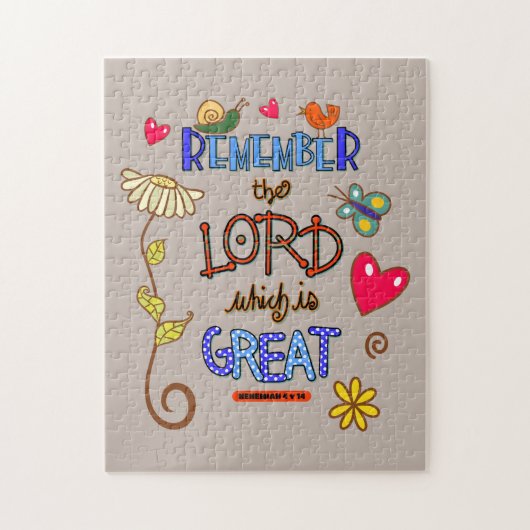 聖書の聖句である主素晴らしを思い出せ ジグソーパズル (縦)