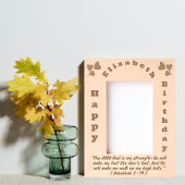 聖書の聖句とシンプル誕生日の垂直文字 レーザー彫刻フレーム