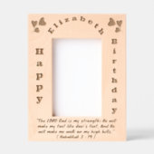 聖書の聖句とシンプル誕生日の垂直文字 レーザー彫刻フレーム (正面)