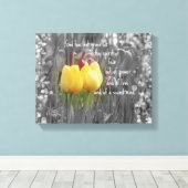 聖書の聖句とチューリップ キャンバスプリント (インサイチュ (ウッドフロア))