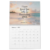 聖書の聖句と海の風景クリスチャン カレンダー (2月 2027)