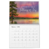 聖書の聖句と美しいサンセットクリスチャン カレンダー (2月 2026)