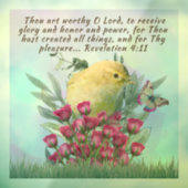 聖書の聖句と自然の場面に窓が貼り付いている ウィンドウサイン (シート3)