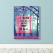 聖書の聖句のためにすべてのものが一緒に働く キャンバスプリント (インサイチュ (ウッドフロア))