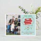 聖書の聖句のクリスマス写真カード(Psalm 126:3) シーズンカード (スタンド正面)