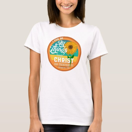 聖書の聖句のシャツなら何でもできる Tシャツ (正面)