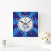 聖書の聖句の壁時計パーソナライズされた、任意の大事な行事 スクエア壁時計 (ホーム)