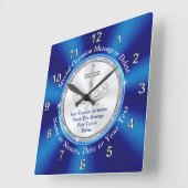 聖書の聖句の壁時計パーソナライズされた、任意の大事な行事 スクエア壁時計 (傾斜)