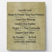 聖書の聖句の家族の生活ルール フォトプラーク (正面)