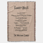 聖書の聖句の家族の規則パーソナライズされた スローブランケット (正面縦)
