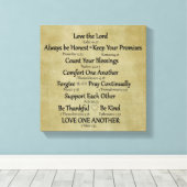 聖書の聖句の家族の規則 キャンバスプリント (インサイチュ (ウッドフロア))