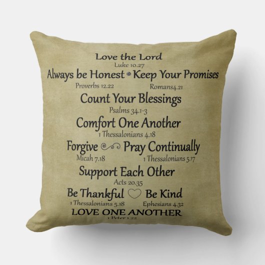 聖書の聖句の家族の規則 クッション (正面)