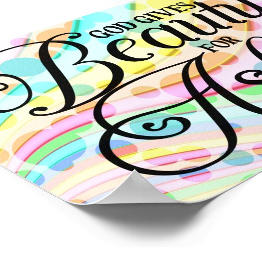 聖書の聖句の引用文 – 神与えの美しい灰 ポスター (角)