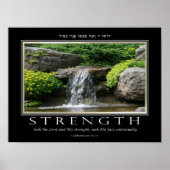 聖書の聖句の強さ英語ヘブライ感動的語 ポスター (正面)