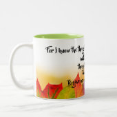 聖書の聖句の思いを考え知っている ツートーンマグカップ (左)