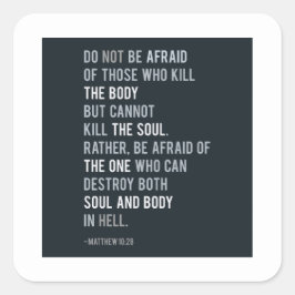 聖書の聖句の恐怖は恐れてはいけないタイポグラフィ スクエアシール