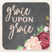 聖書の聖句の恵み スクエアペーパーコースター (正面)