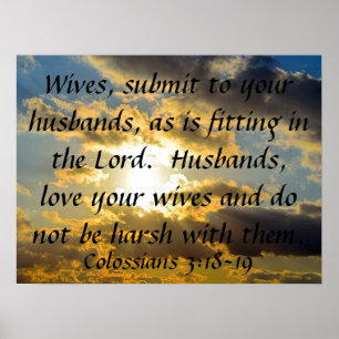 聖書の聖句の結婚のリマインダーColossians 3:18-19 ポスター