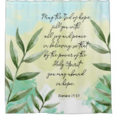 聖書の聖句の緑離れのシャワーカーテン シャワーカーテン (正面)