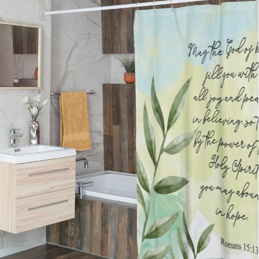 聖書の聖句の緑離れのシャワーカーテン シャワーカーテン