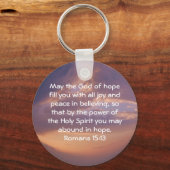 聖書の聖句の高揚引用文ローマ人15:13 キーホルダー (正面)