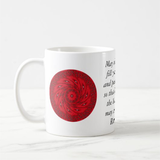 聖書の聖句の高揚引用文ローマ人15:13 コーヒーマグカップ (左)