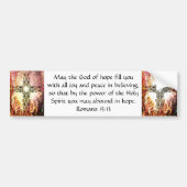 聖書の聖句の高揚引用文ローマ人15:13 バンパーステッカー (正面)