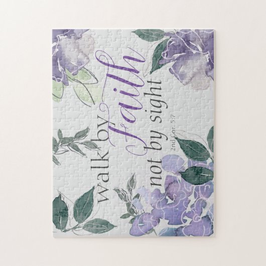 聖書の聖句は信仰によって歩く光景の水の色 ジグソーパズル (縦)