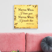 聖書の聖句は決してあなた離れを守らない キャンバスプリント (インサイチュ (リビング))