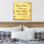 聖書の聖句は決してあなた離れを守らない キャンバスプリント (インサイチュ (寝室))